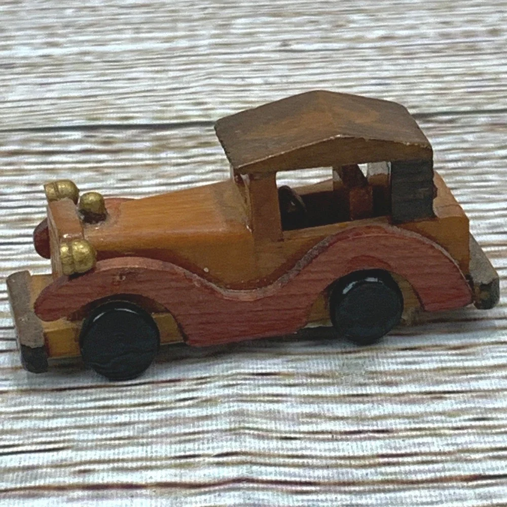 Miniature Wooden Classic Car By Walmart Vintage Toy Vehicle Collectible‎